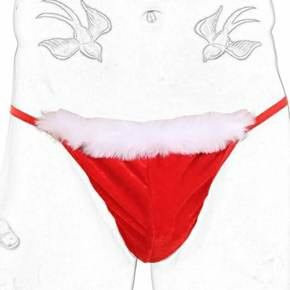 Christmas Red Santa Men's G String Thong T Back Underwear Large NWOT